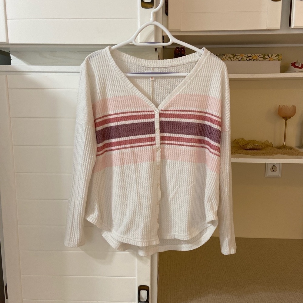 Button Up Thermal Sweater